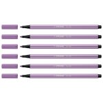 Stabilo lot de 6 stylos feutre pen 68 pointe moyenne mauve glycine