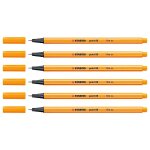 Stabilo lot de 6 stylo - feutres point 88 pointe fine 0, 4 mm orange