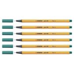 Stabilo lot de 6 stylo - feutres point 88 pointe fine 0, 4 mm turquoise