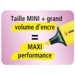 Stabilo boss mini - lot de 3 surligneurs - jaune + vert + orange
