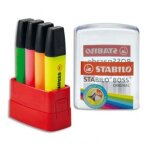 Stabilo box parade de 4 surligneurs boss en boite rigide - jaune, vert, orange, rose