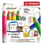 Stabilo crayon marqueur markdry fluo, etui de 4