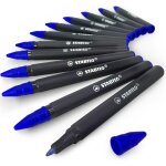 Stabilo easy start 12 recharges pour stylo a bille 0, 5 mm bleu 4 lots