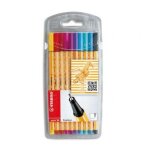 Stabilo etui 10 feutres point88. pointe extra fine. coloris assortis fun