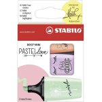 Stabilo etui de 3 surligneurs boss mini pastellove menthe a l'eau + brume de lilas + teint de p�che