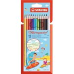 Stabilo etui carton de 12 crayons de couleur aquarellable aquacolor mine 2, 8 mm