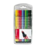 Stabilo etui chevalet 10 feutres pen68. pointe moyenne. coloris assortis