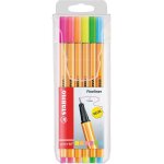 Stabilo pochette 6 stylos - feutres point 88 pte fine coloris fluo assortis