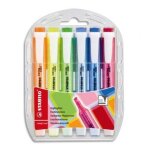 Stabilo pochette de 6 surligneurs de poche pointe biseaut�e assortis swing cool