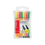 Stabilo pochette de 8 stylos feutre : 4 feutres pointe fine point 88 + 4 feutres pointe moyenne pen 68 ...