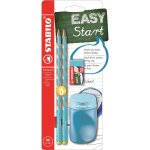 Stabilo set de 2 crayons graphite hb gaucher + taillecrayons + gomme