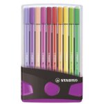 Stabilo stylo feutre pen 68, colorparade de 20, gris / bleu 0, 000000 noir