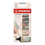 Stabilo surligneur boss mini naturevibes, etui carton de 5