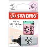 Stabilo surligneur boss mini pastellove 2. 0, etui carton de 3