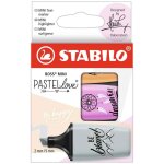 Stabilo surligneur boss mini pastellove 2. 0, etui carton de 3