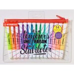 Stabilo trousse de 14 surligneurs swing cool : 8 fluo + 6 naturecolors