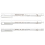 Staedtler lot de 3 marqueurs permanent métallisé, pointe ogive, blanc Staedtler lot de 3 marqueurs permanent métallisé, pointe ogive, blanc
