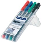 Staedtler 317 wp4 lot de 4 feutres universels permanents lumocolor de couleur diff�rente pour r�troprojecteurs ...
