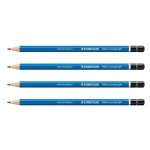 Staedtler lot de 4 crayons papier mars lumograph 100 corps laqu� bleu mine 2 mm b