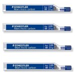 Staedtler lot de 4 etuis de 12 mines  mars micro carbon  0, 7 mm 2b