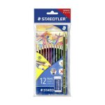 Staedtler etui de 12 crayons noris colour wopex + papier + gomme