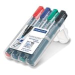 Staedtler lumocolor 350 wp4 marqueur 4 pi�ces noir, vert et rouge