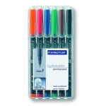 Staedtler lumocolor bo�te de 6 feutres universels permanents couleurs assorties pointe 0, 6 mm