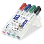 Staedtler lumocolor marqueur 4 pi�ces pointe ogive noir, vert et rouge