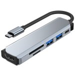 Station d'accueil hub de type c 6 en 1 pour ordinateur apple huawei
