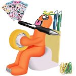 Station de fournitures de bureau fantaisiste avec distributeur de ruban adh�sif, trombones, notes autocollante ...