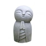 Statue d�corative en r�sine durable grise petit jizo, sculpture de bouddha pour l'ext�rieur