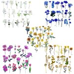 Stickers fleurs set, autocollants de fleurs transparents, 5 pices autocollant plante florale, plantes ...