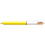 Stylo - 4 couleurs - pointe moyenne - bic - corps jaune Stylo - 4 couleurs - pointe moyenne - bic - corps jaune