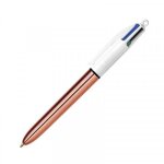 Stylo - 4 couleurs - pointe moyenne - bic - corps m�tal cuivre