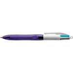 Stylo - 4 couleurs - pointe moyenne - bic - grip corps mauve