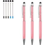 Stylo a bille 3 pcs 2 en 1 stylo diamant en cristal etincelant stylo tactile capacitif avec remplissage ... Stylo a bille 3 pcs 2 en 1 stylo diamant en cristal etincelant stylo tactile capacitif avec remplissage ...