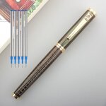 Stylo a bille 8035 or de haute qualit�, en m�tal blanc, garniture classique, calligraphie, signature
