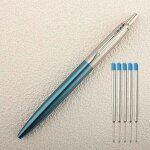 Stylos a bille automatique en métal, recharge d'encre bleue, fournitures scolaires et de bureau, papeterie, ... Stylos a bille automatique en métal, recharge d'encre bleue, fournitures scolaires et de bureau, papeterie, ...