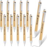 Stylo a bille en bambou 12 pices stylo a bille en bambou avec gravure, stylo a bille personnalis en ...