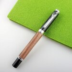 Stylo a bille en bois de luxe, accessoires en m�tal et argent, stylo a bille et gel, stylo a bille, papeterie ...