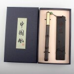 Stylo a bille en bois noir naturel, belle pointe de 0. 5mm, encre d'�criture, signets, bo�te cadeau