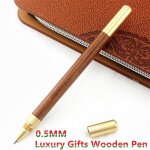 Stylo a bille en bois avec recharge de 0. 5mm, 1 pi�ce, stylo a encre en m�tal de haute qualit�, fournitures ...