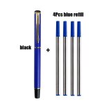 Stylo a bille de bureau en mtal avec recharge, noyau d'acquisition automatique, encre bleue et noire, ...