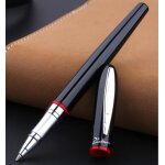 Stylo a bille avec clip en argent et noir, luxueux, pimio 907, bon signe d'�criture, avec une bo�te originale, ...