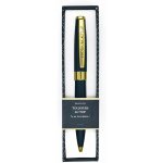 Stylo bille couleur bleu nuit et or toujours au top - texte personnalis - encre noire - ide cadeau ...