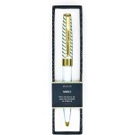 Stylo bille couleur crme et or rtractable  merci  texte personnalis mine noire stylo cadeau fin d'anne, ...