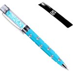 Stylo a bille de qualit� avec cristaux. gratuit 1 remplissement (bleu)