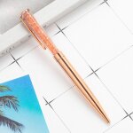 Stylos a bille en cristal et diamant, fournitures scolaires et de bureau, couleur or rose - type rose ...