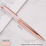 Stylos a bille en cristal et diamant, fournitures scolaires et de bureau, couleur or rose - type rose ...