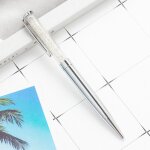 Stylos a bille en cristal et diamant, fournitures scolaires et de bureau, couleur or rose - type silver ...